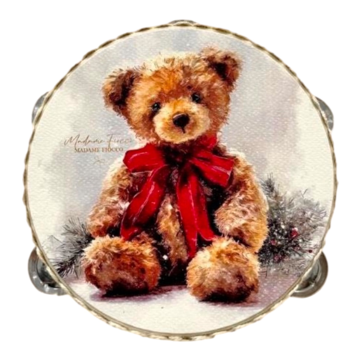 Tamburello natalizio dolce Teddy – Madame Fioccò