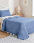 trapunta mezzo peso lovely shabby Rochelle celeste polvere singola 